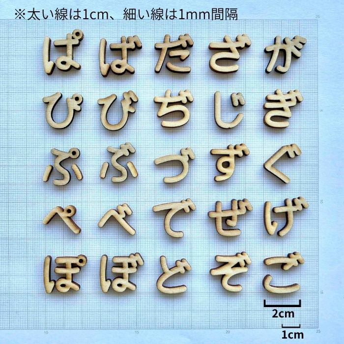貼るだけ簡単！1文字55円！【ウッドパーツ ひらがな】