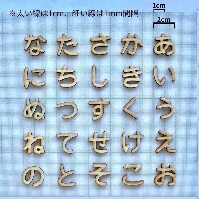 貼るだけ簡単！1文字55円！【ウッドパーツ ひらがな】