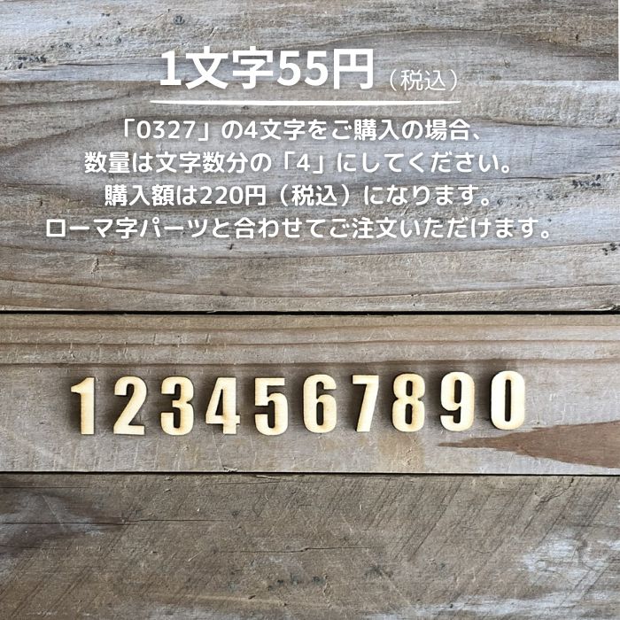 貼るだけ簡単！1文字55円！【ウッドパーツ アルファベット／数字】ローマ字