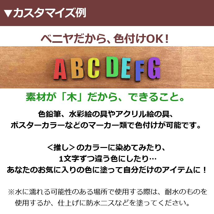 貼るだけ簡単！1文字55円！【ウッドパーツ アルファベット／数字】ローマ字