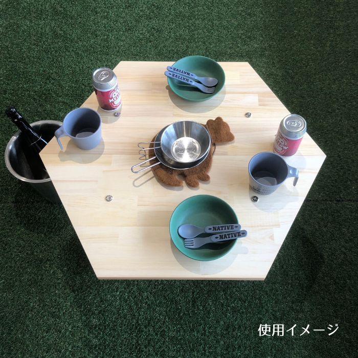 【六角テーブル】無塗装品／正規品