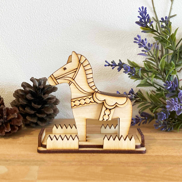【木製 ダーラナホース DIY 手作りキット】2026 干支