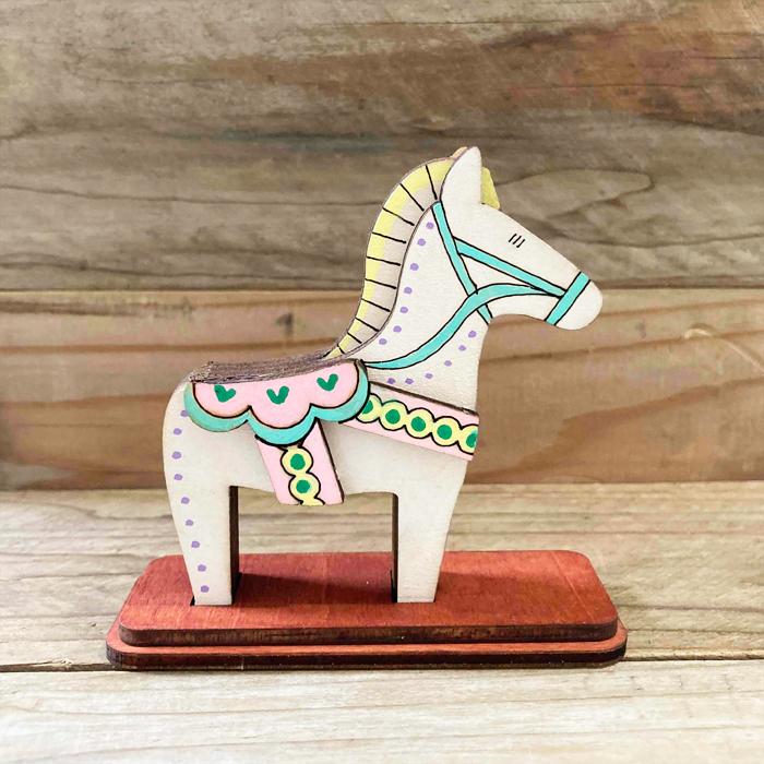 【木製 ダーラナホース DIY 手作りキット】2026 干支