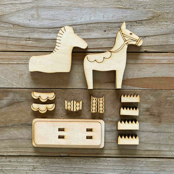 【木製 ダーラナホース DIY 手作りキット】2026 干支